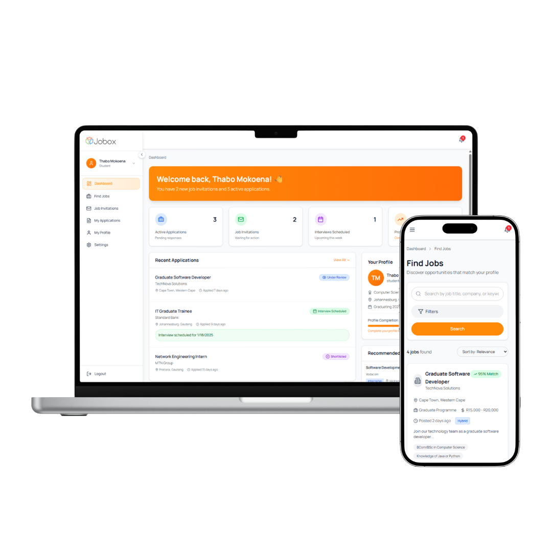 Jobox student dashboard