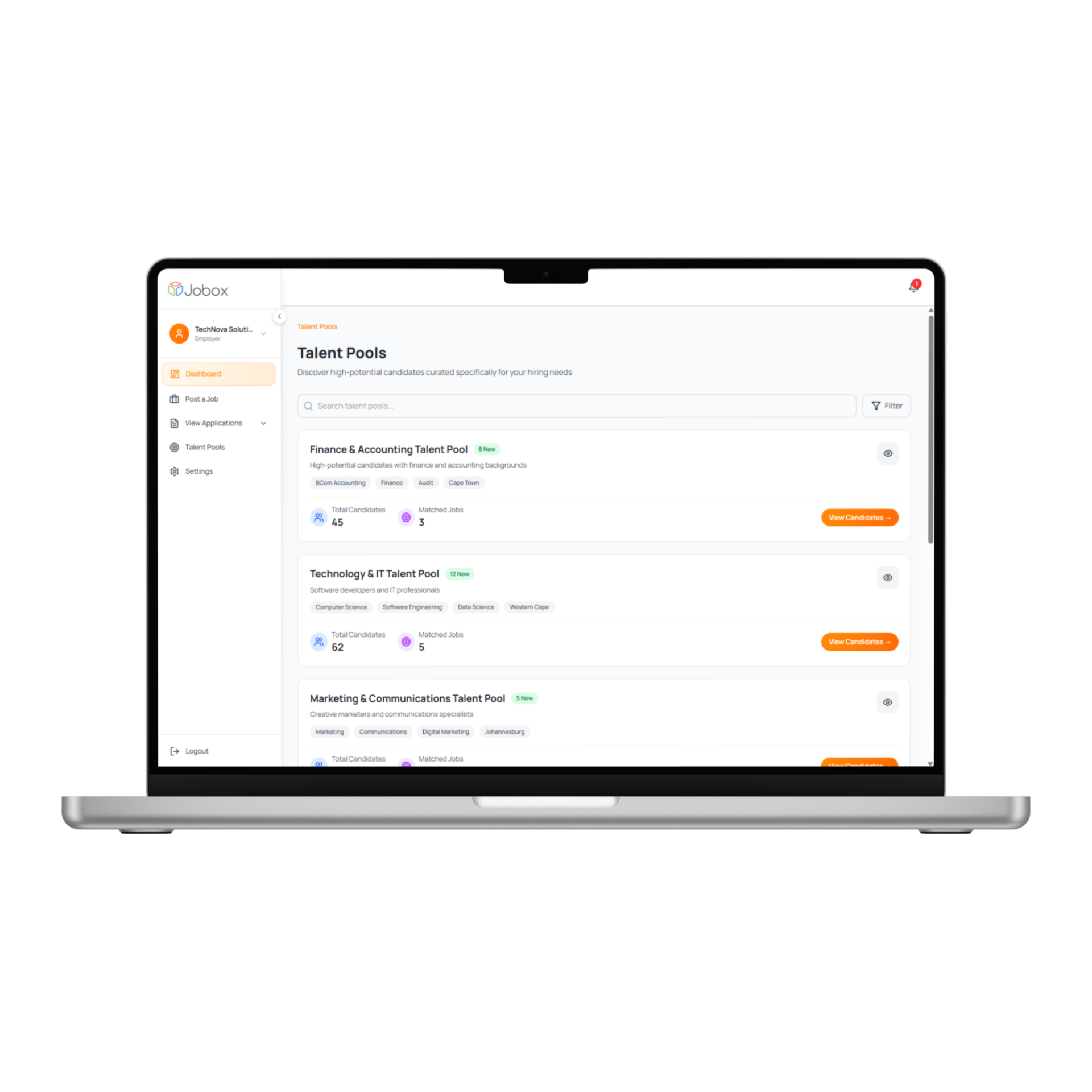 Jobox platform - Talent Pools